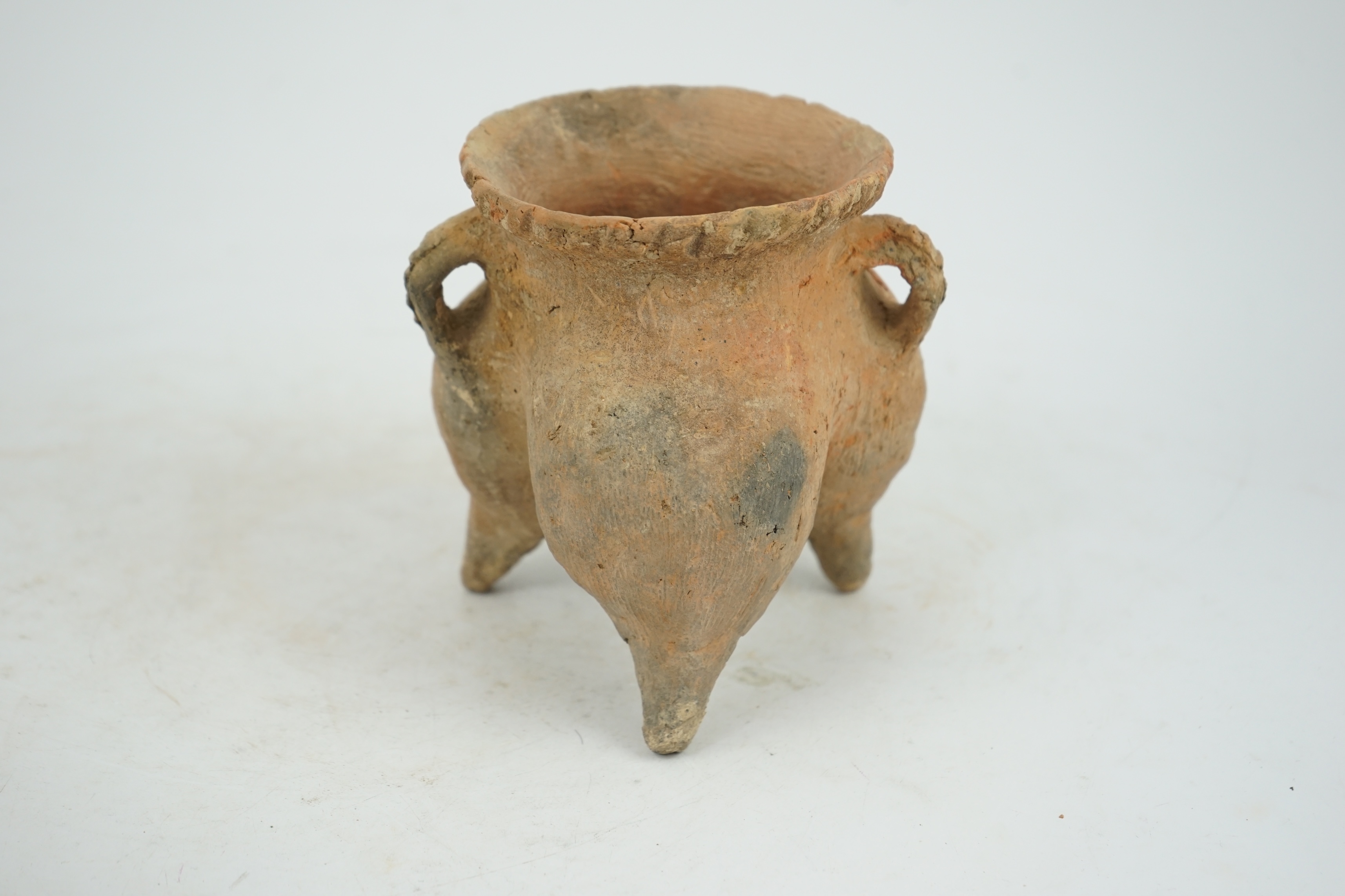 A rare Chinese Neolithic pottery tripod, li, Qijia Culture (2200 BC-1600 BC)